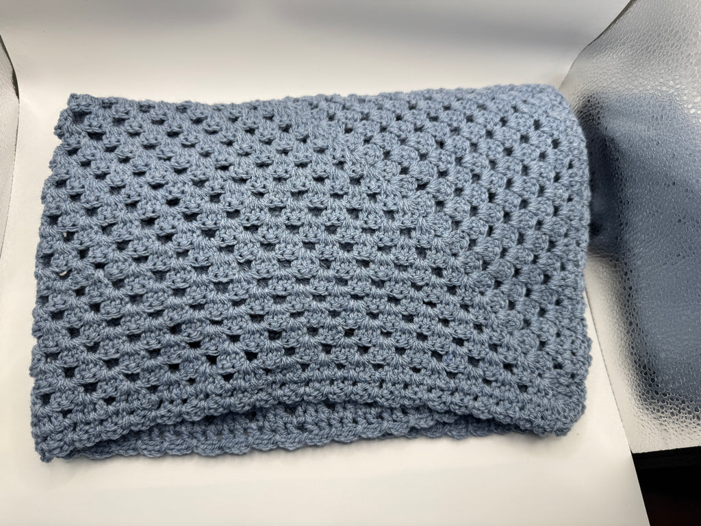 Dark Blue Crochet Blanket