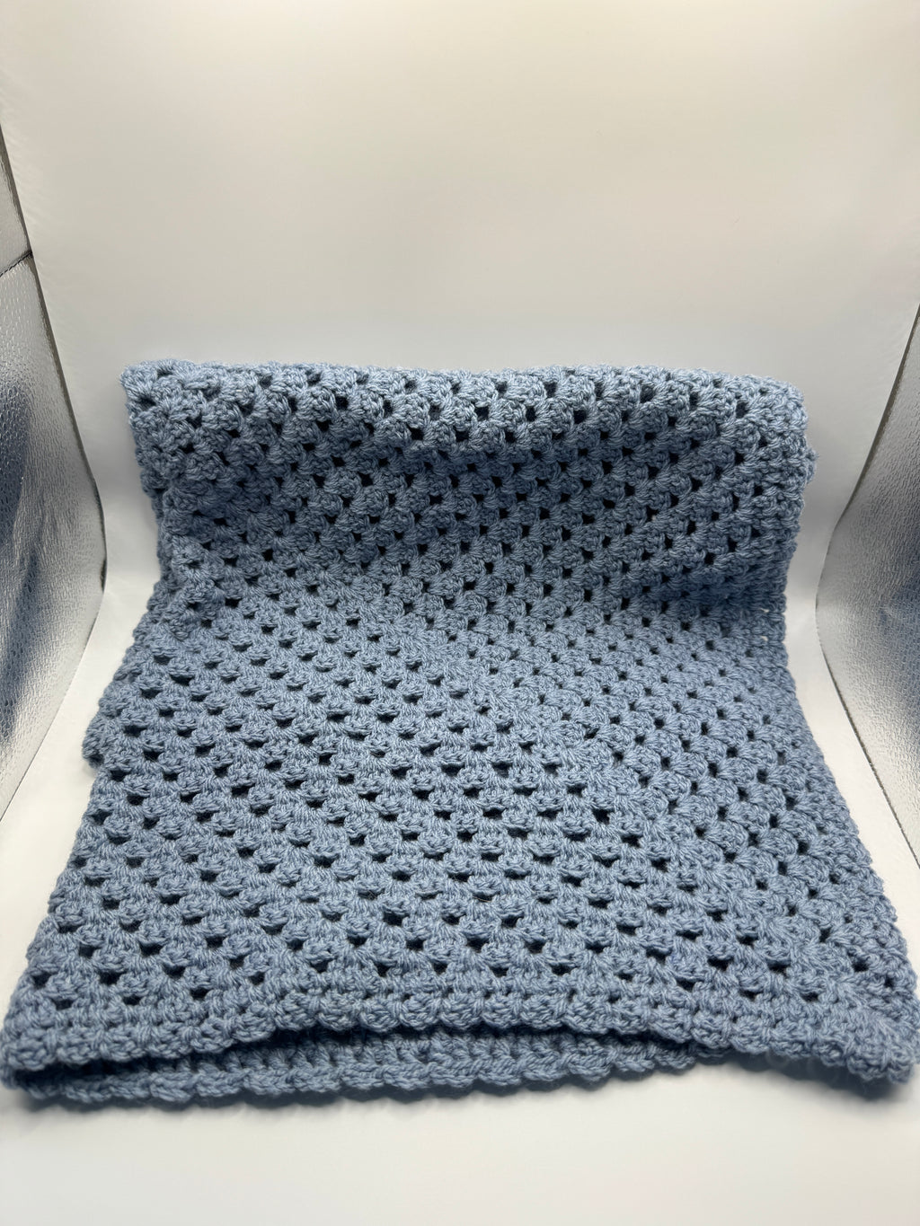 Dark Blue Crochet Blanket