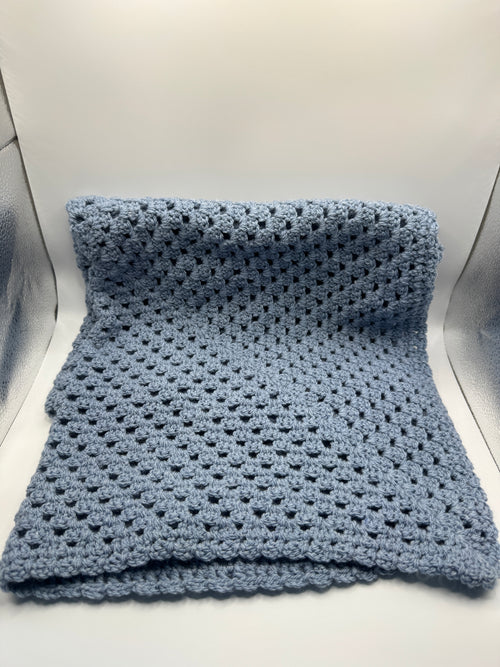 Dark Blue Crochet Blanket