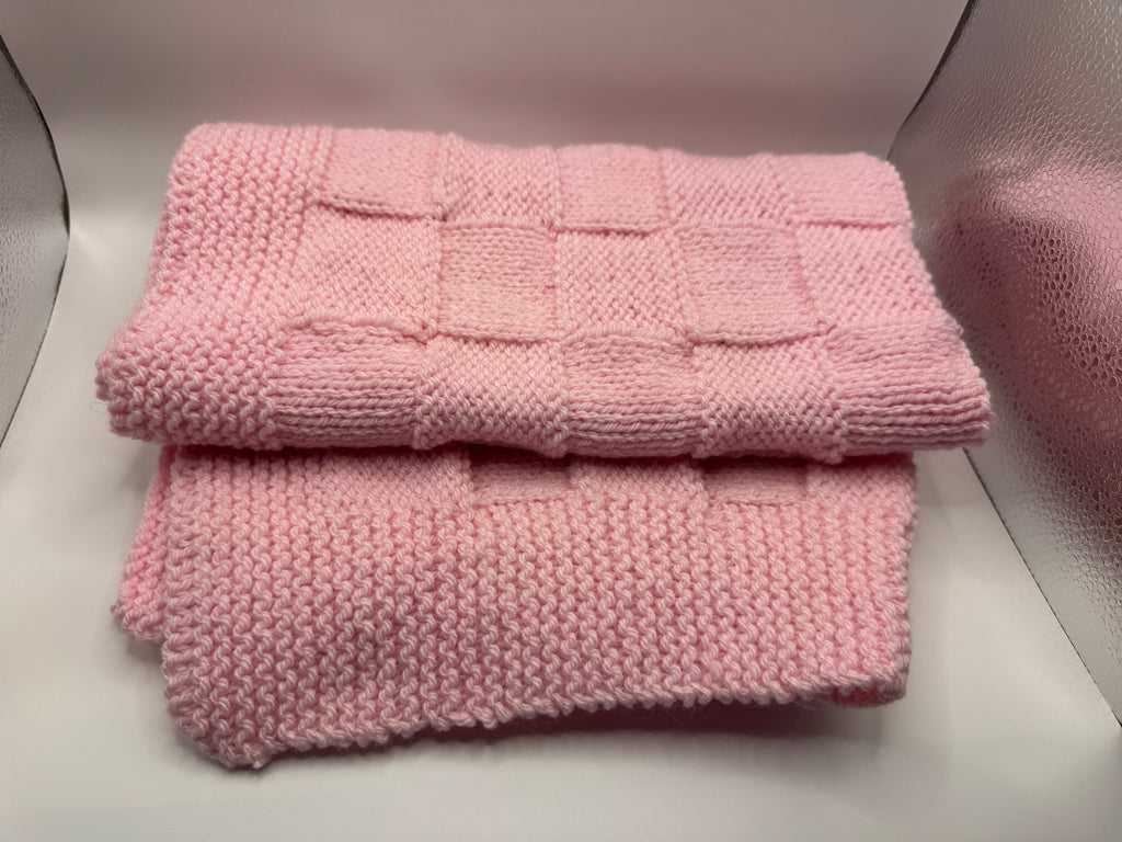 Pink Hand Knitted Blanket