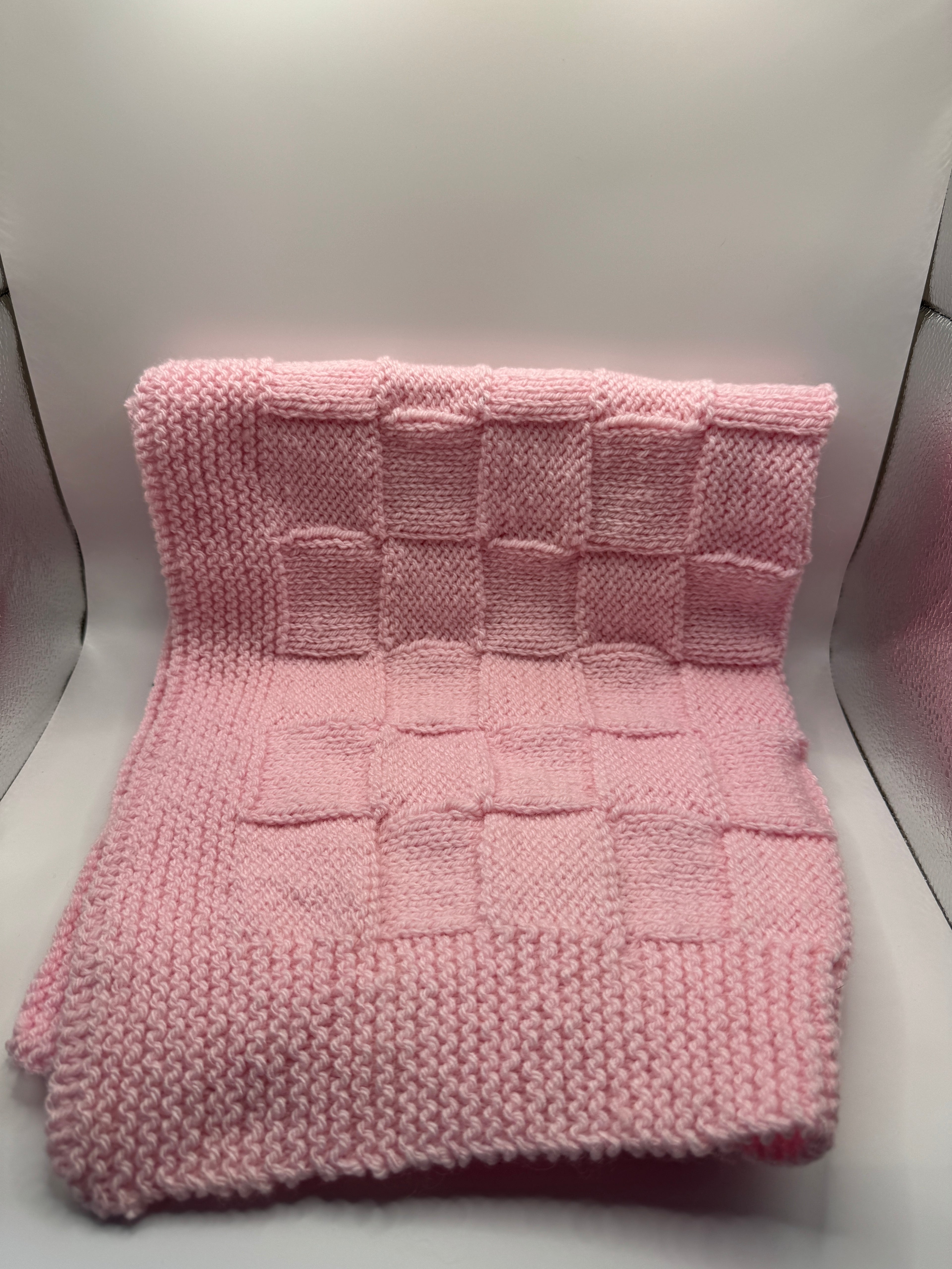 Pink Hand Knitted Blanket
