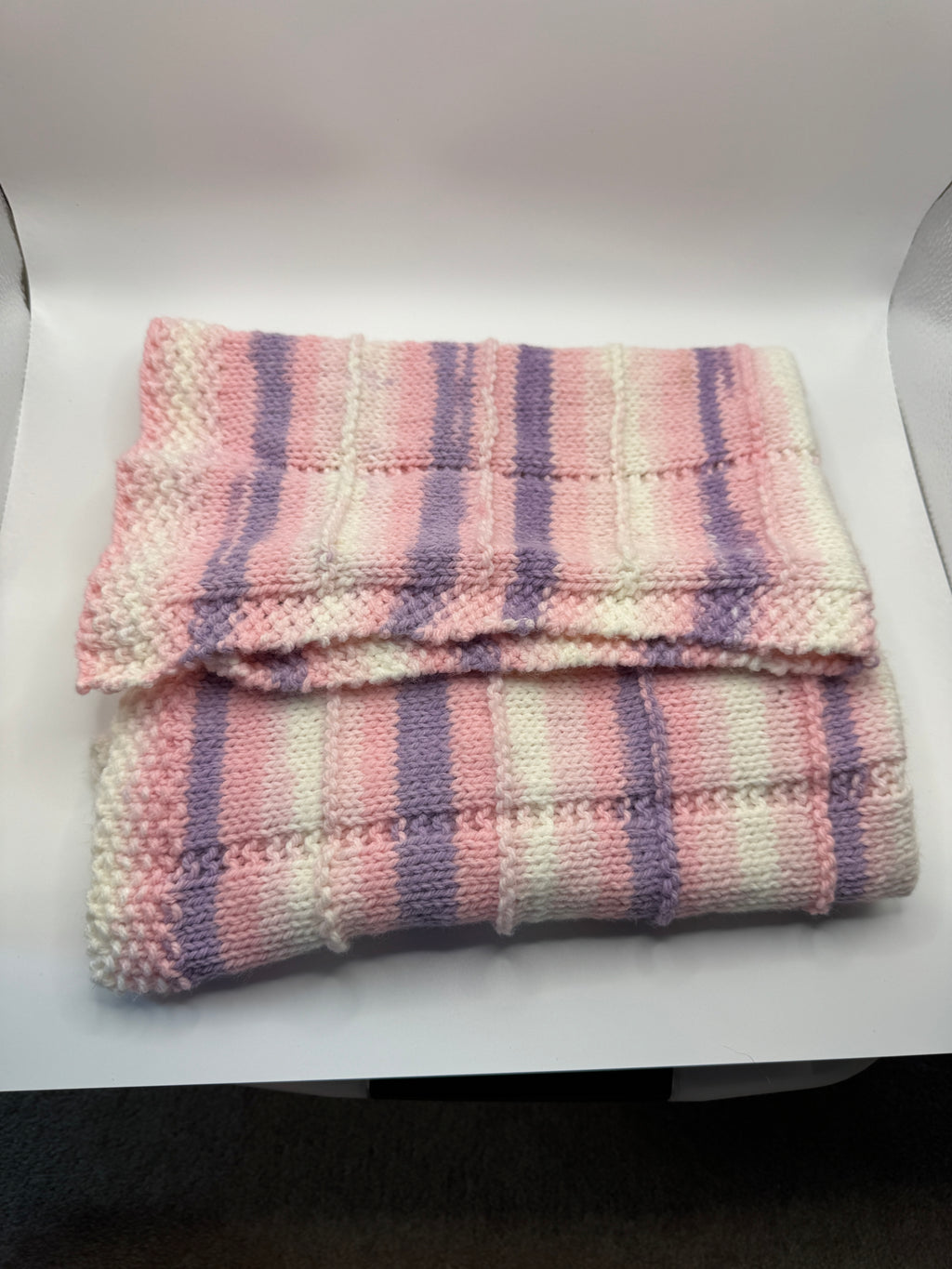Pink and Purple Hand - Knitted Blanket