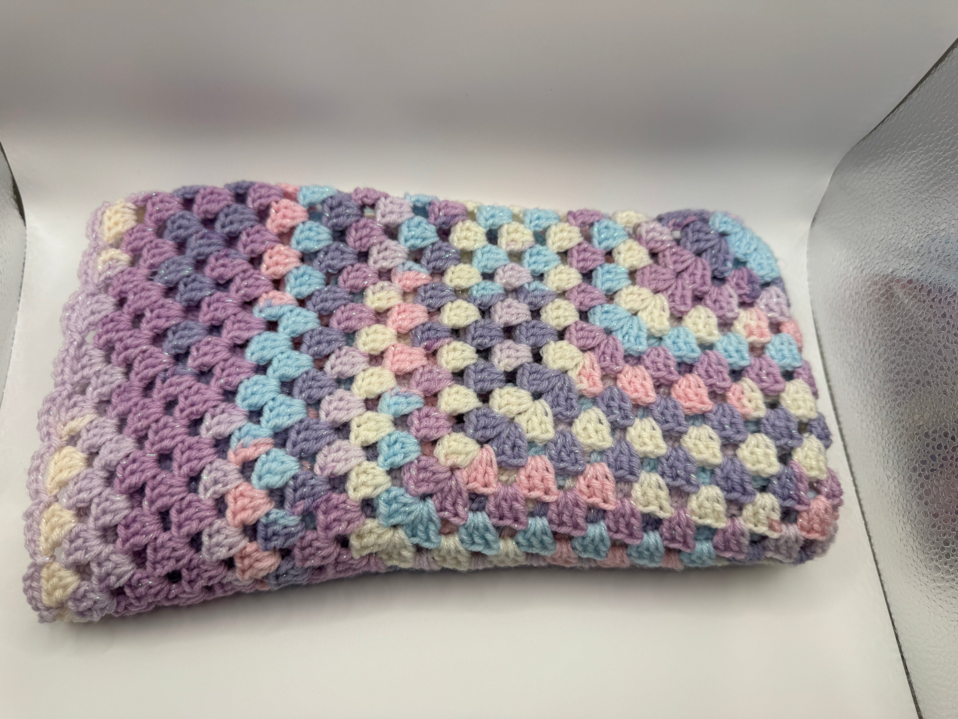 Sparkly Multicoloured Crochet Baby Blanket