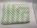 Green and White Crochet Blanket