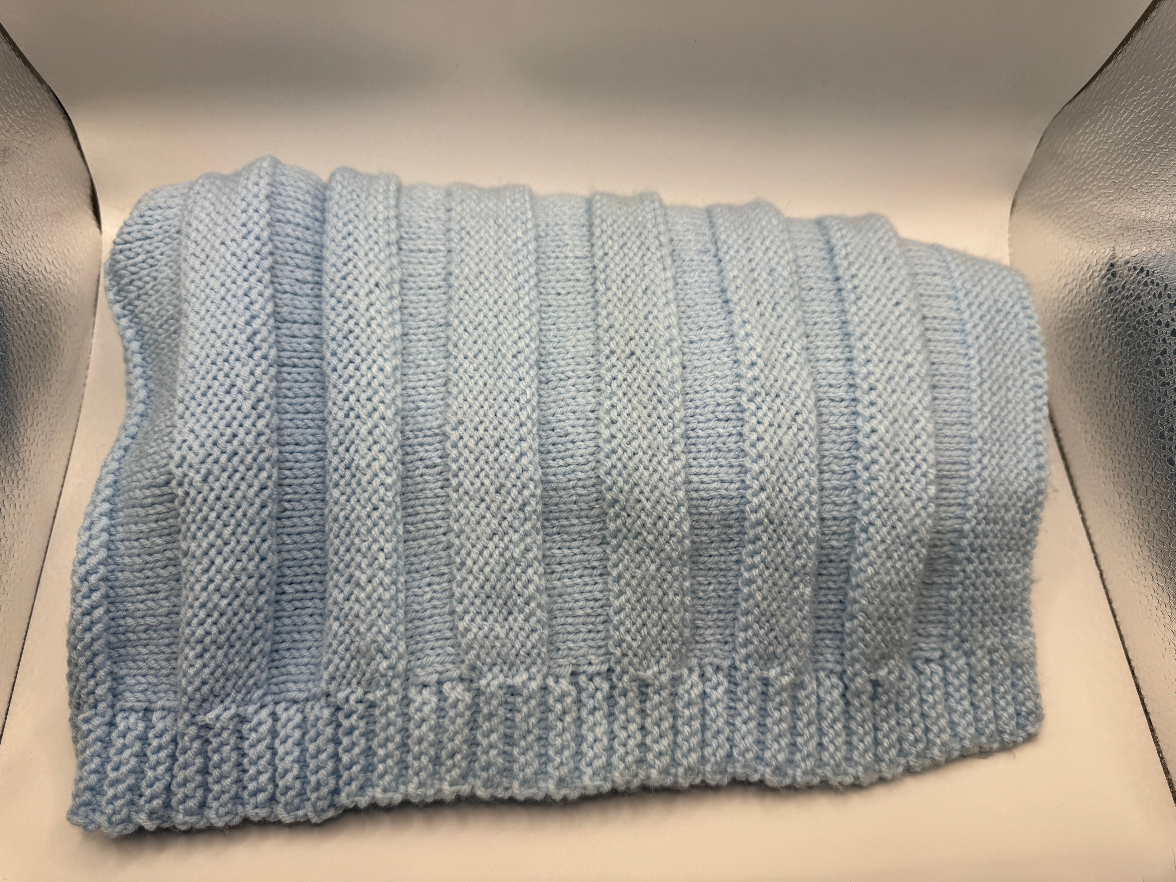 Blue Knitted Blanket