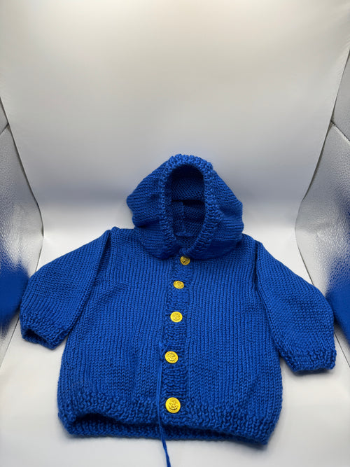 Blue Cardigan with Hood